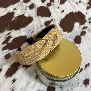 Natural Tan Raffia Knotted Headband